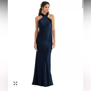 Satin Navy Bridesmaids Dress